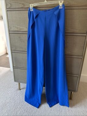 Blue Wide-Leg Women's Pants